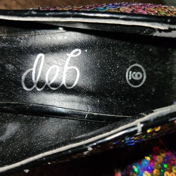 Deb Women's Multi Colored Rainbow Pride Sequin Platform Stiletto Heel Pumps Size - Picture 9 of 9